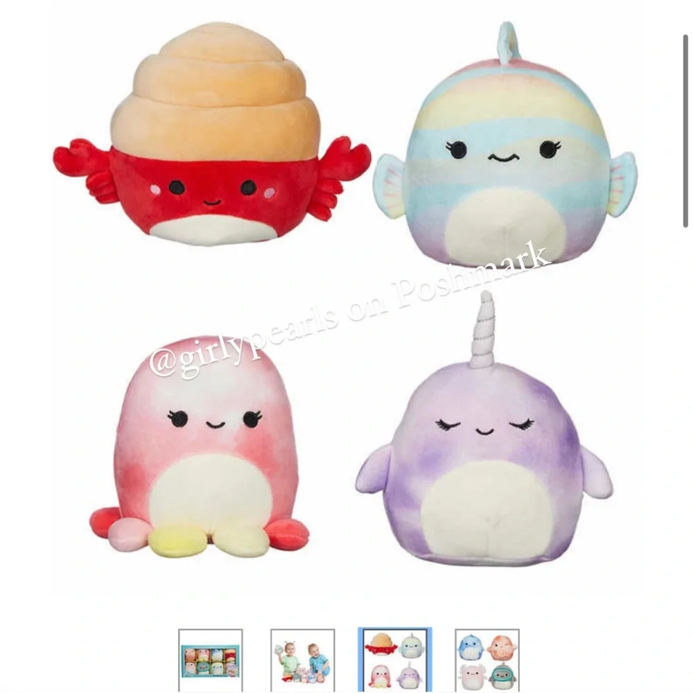 8 Mini Squishmallows 5" Sealife 🦈🐳🐙🐠⭐️ - Picture 3 of 4